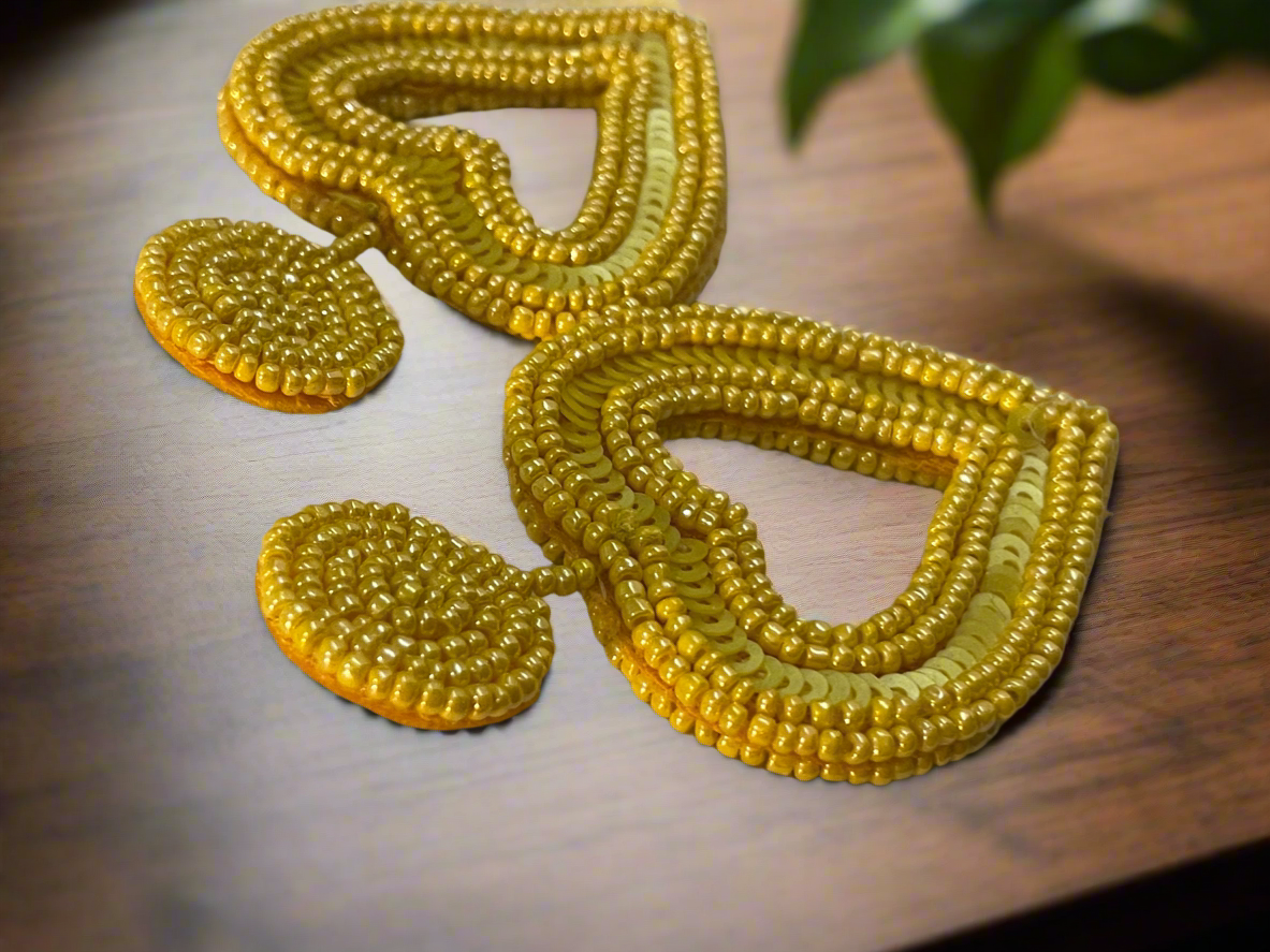 Seed bead yellow earrings handcrafted