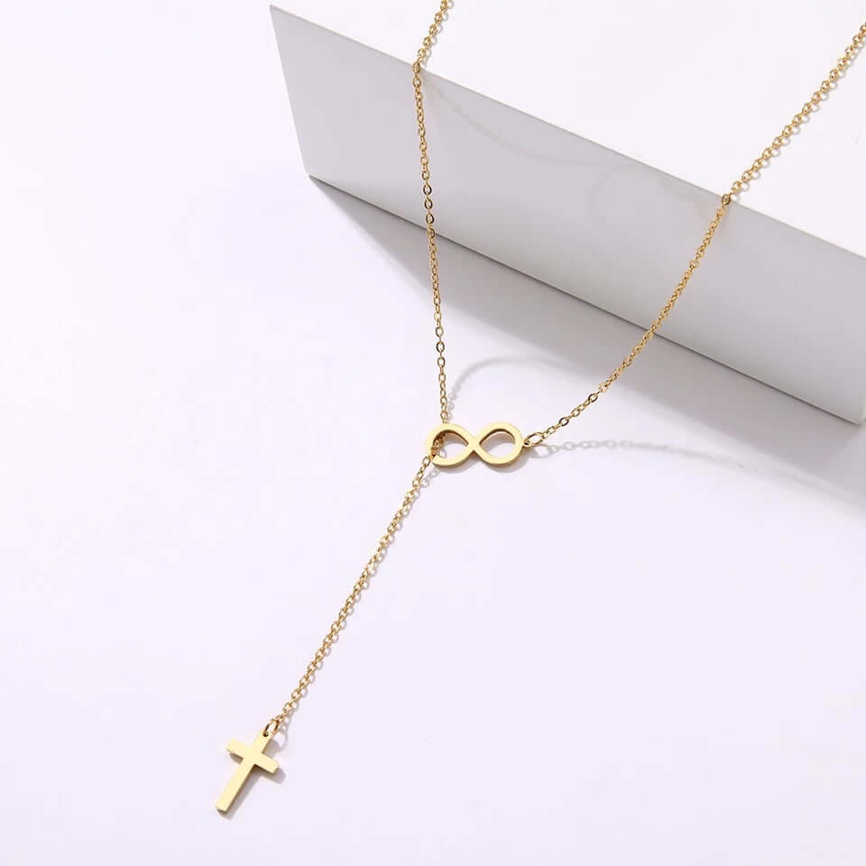 Cross necklace charm infinity pendant stainless jewelry no fade quality