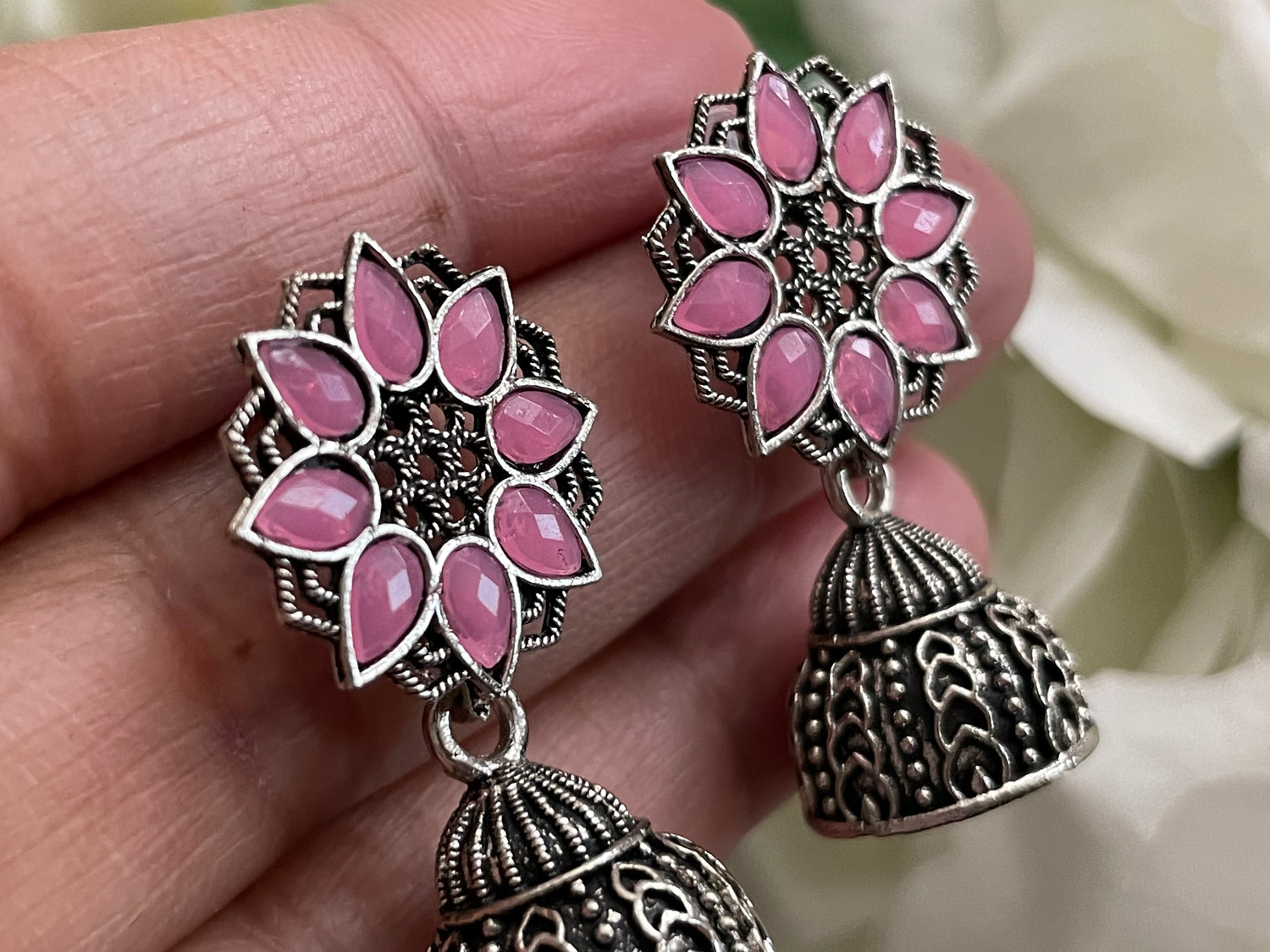 Earrings beautiful antique style small boho jewelry