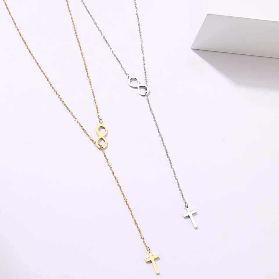 Cross necklace charm infinity pendant stainless jewelry no fade quality