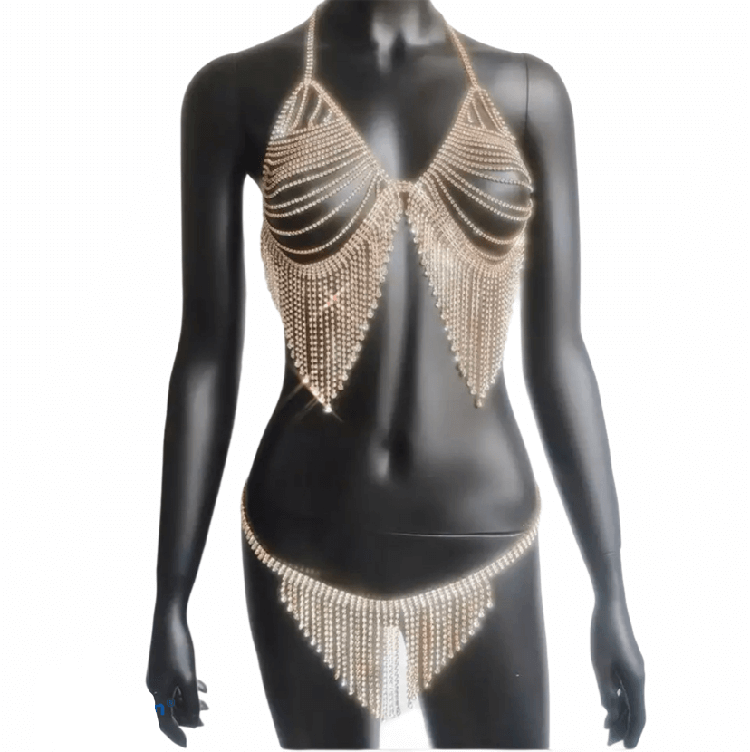Bikini chains Crystal Rhinestone for Women Bling Thong Set Jewelry