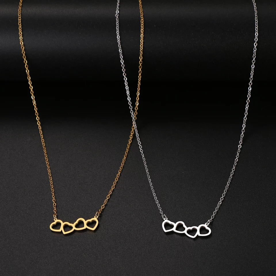 Heart charm necklace stainless jewelry chain non tarnish high quality