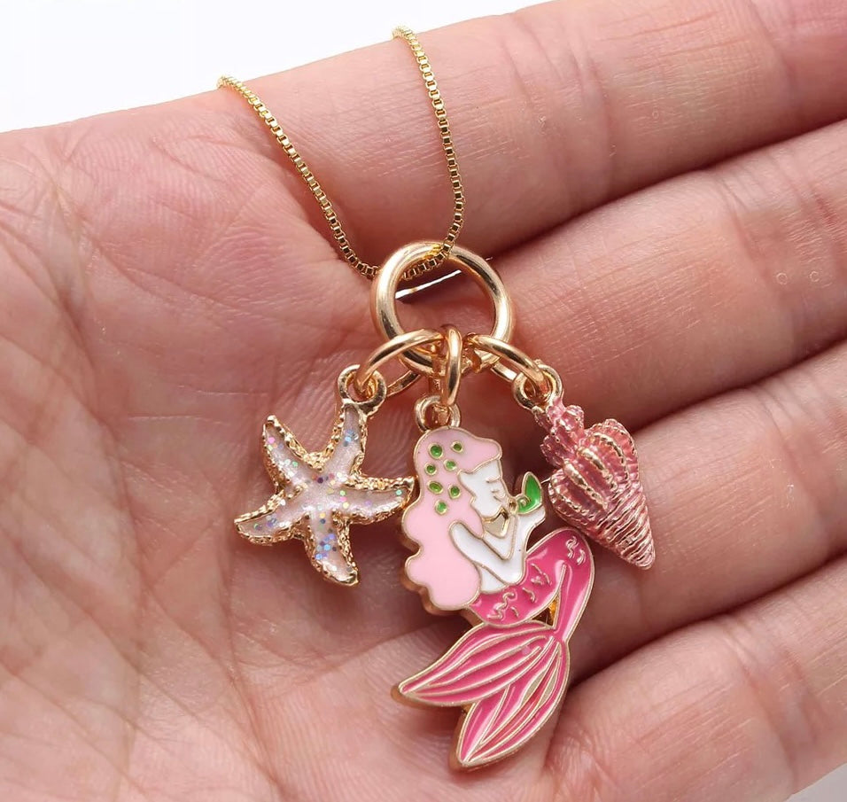Charm necklace enamel jewelry gift