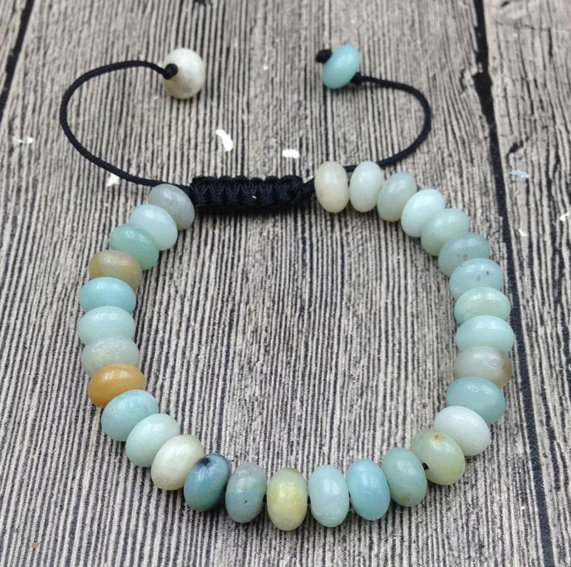 Natural stone bracelet semi precious Amazonite jewelry