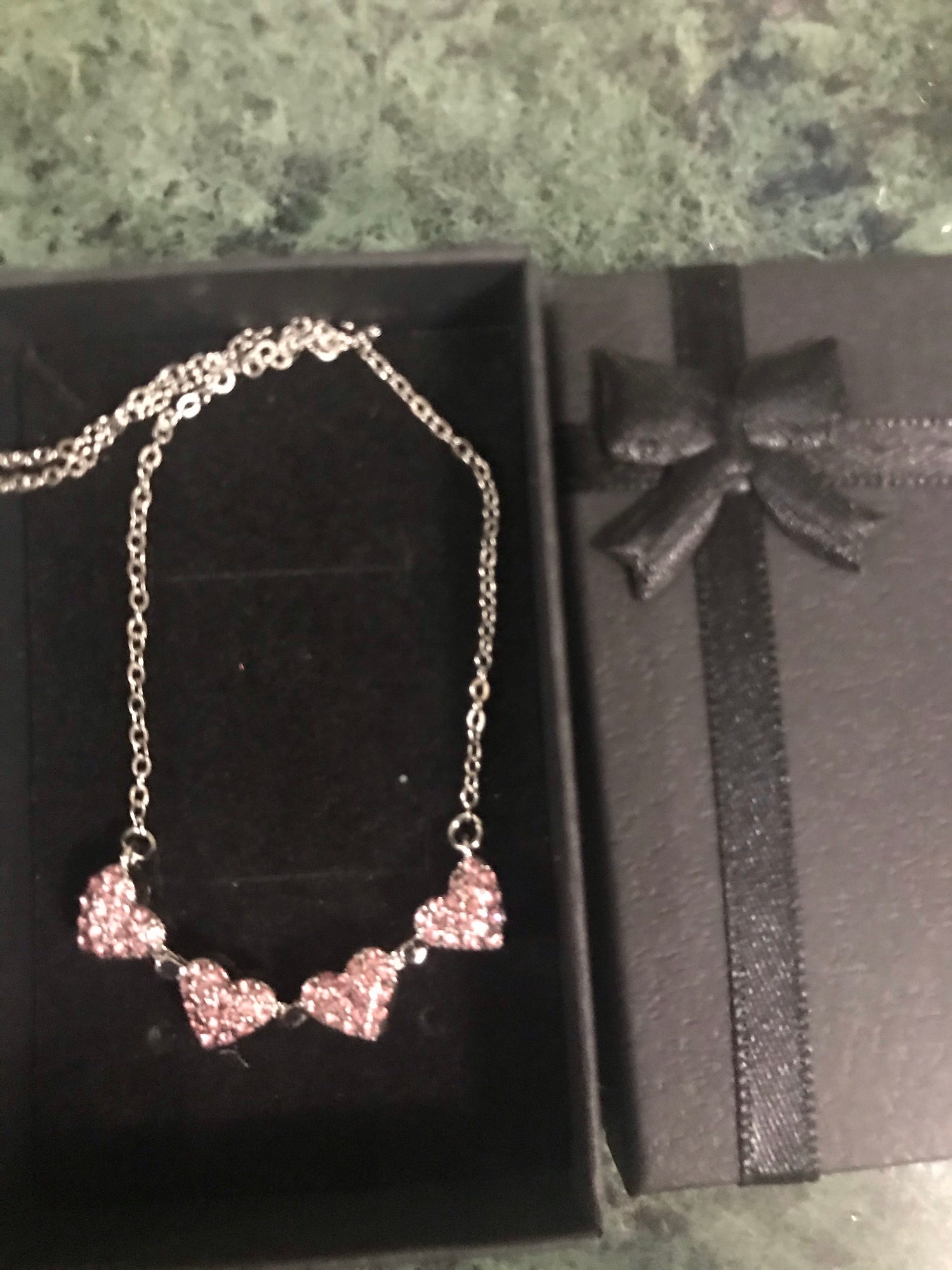 Heart necklace 4 in 1 clover shape chain reversible