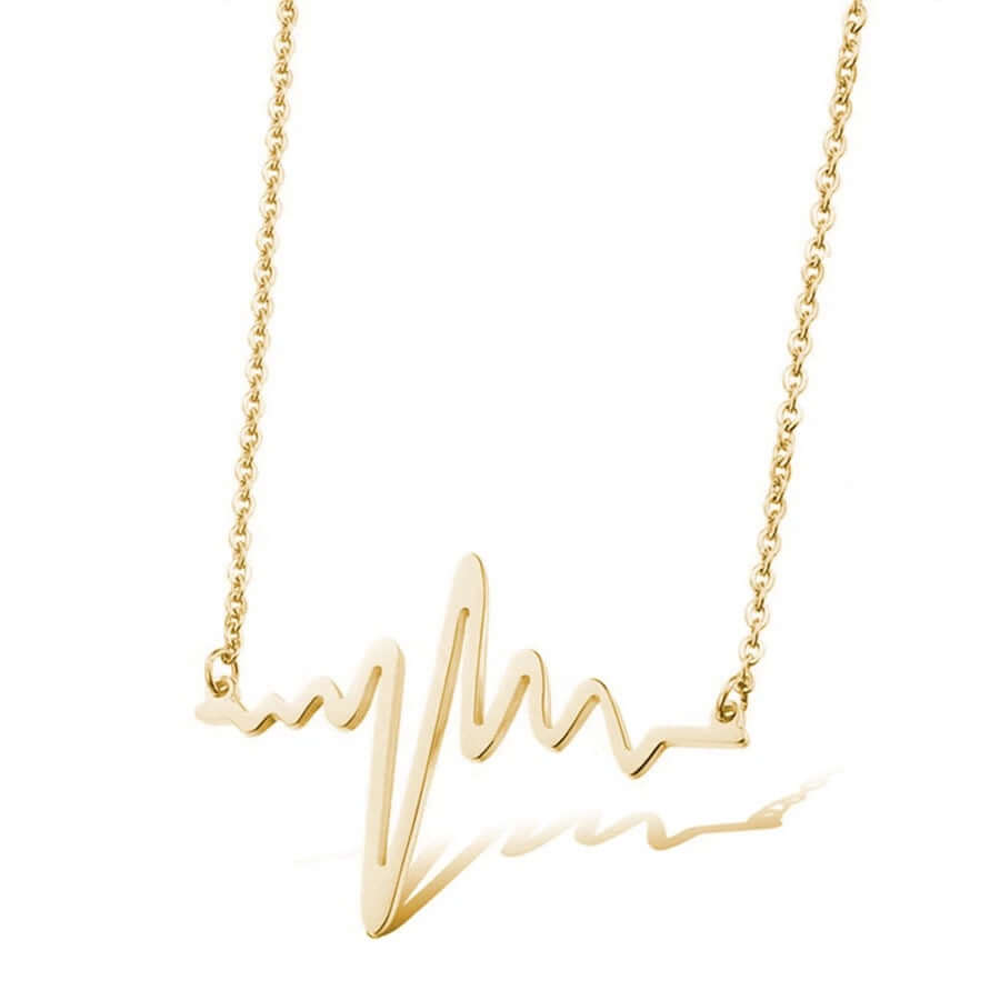 Charm necklace heartbeat pendant stainless steel non fade jewelry gift