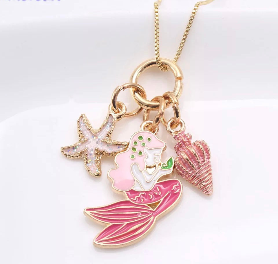 Charm necklace enamel jewelry gift