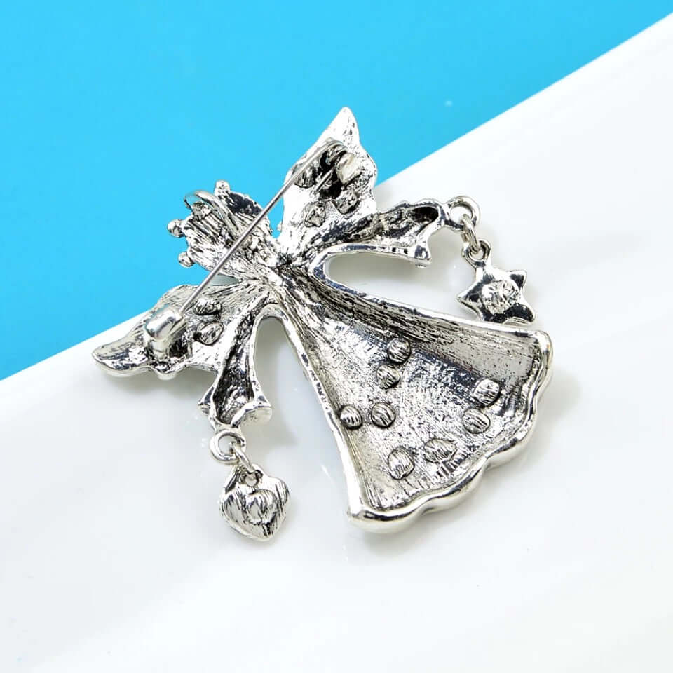 Brooch Angel charm holding heart & star gift jewelry