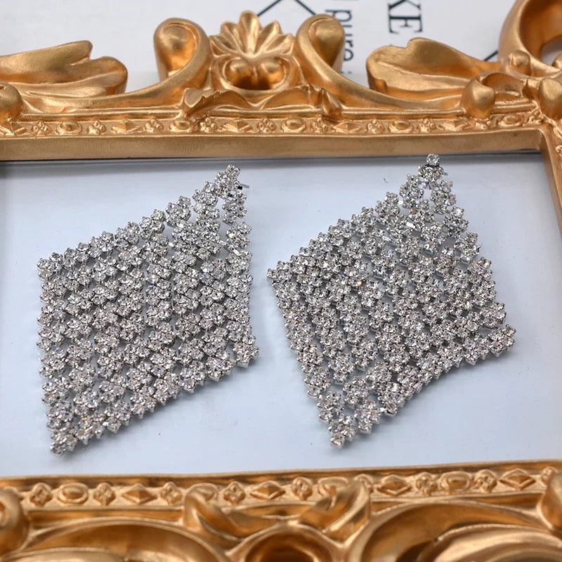 Bling earrings super shiny wedding jewelry