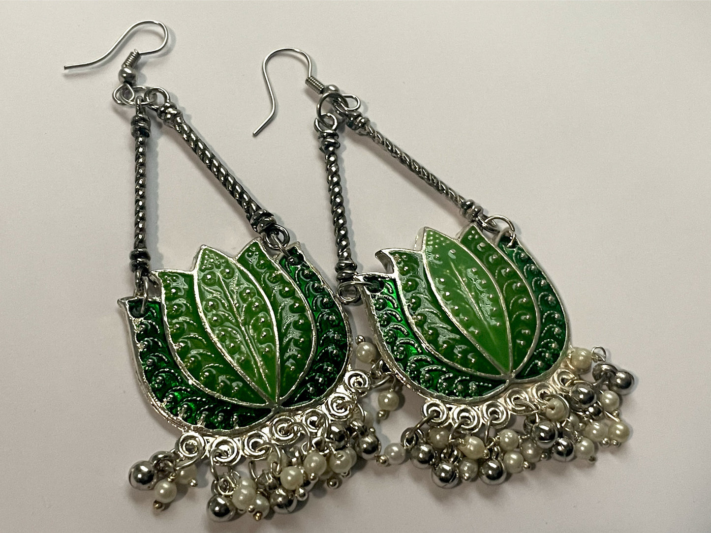 Earrings long lotus flower jewelry