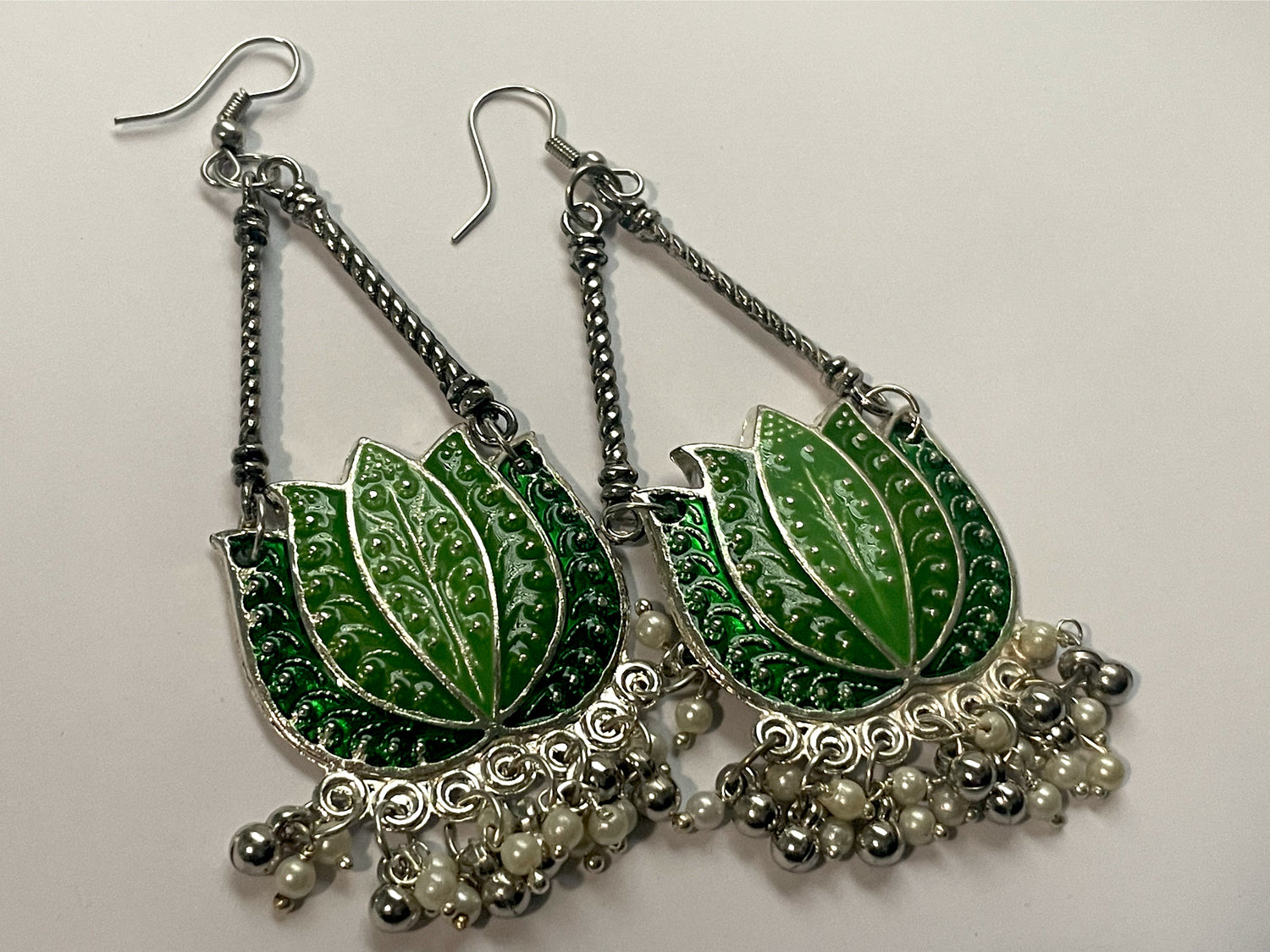 Earrings long lotus flower jewelry