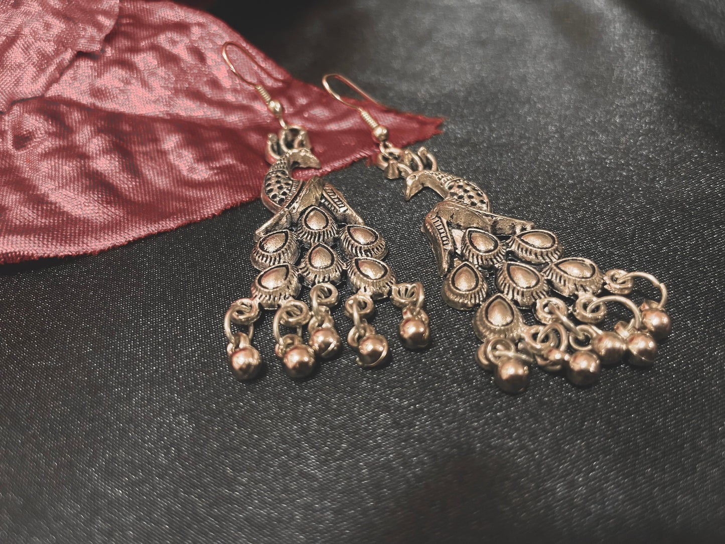 Handcrafted earring peacock design dangle drop lightweight jewelry