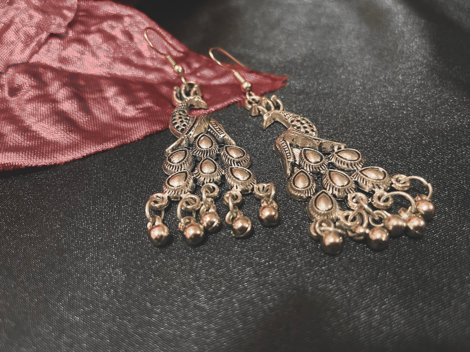 Handcrafted earring peacock design dangle drop lightweight jewelry