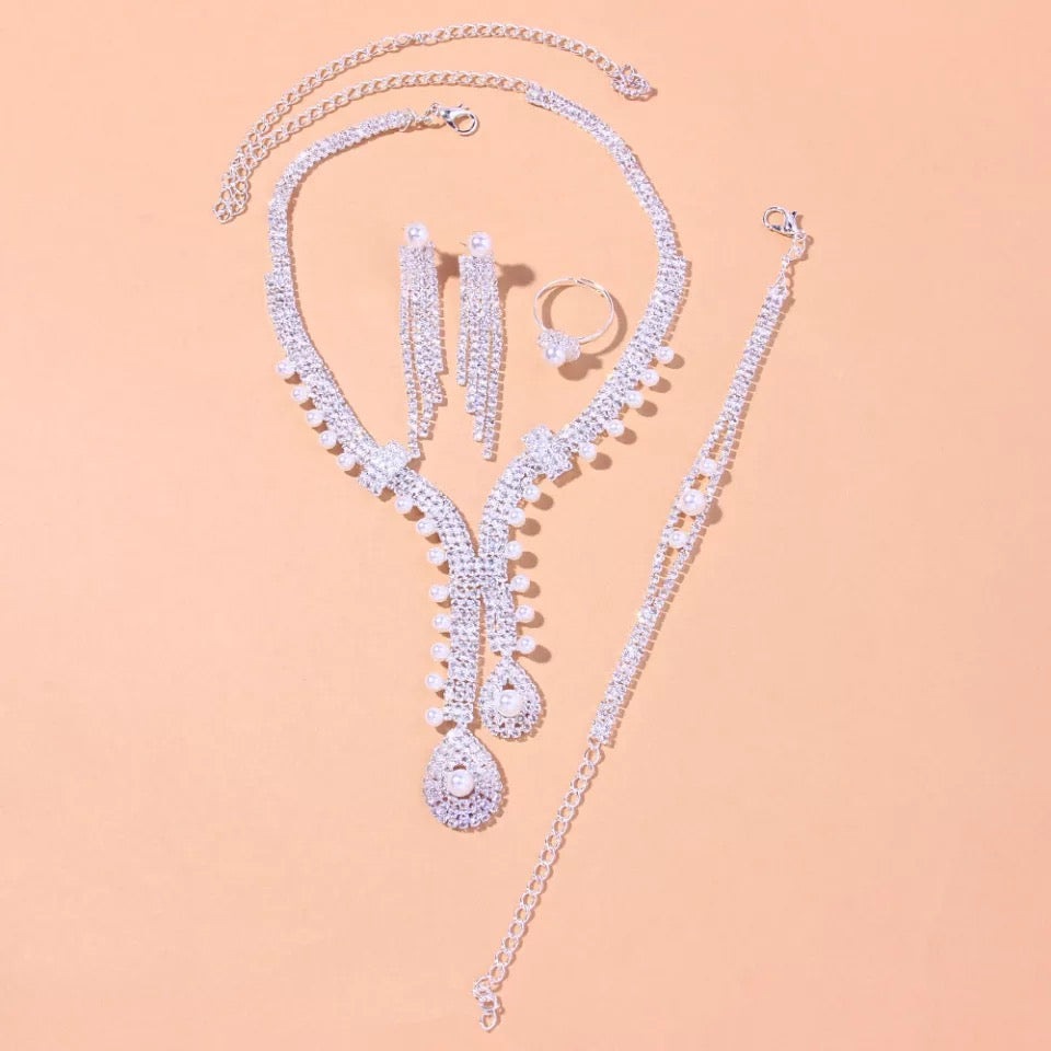 Pageant necklace earrings set jewelry combo women gift