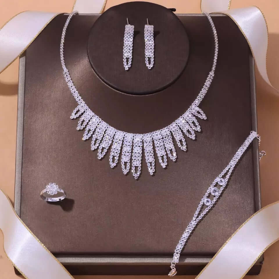 Bridal necklace set combo pageant jewelry gift