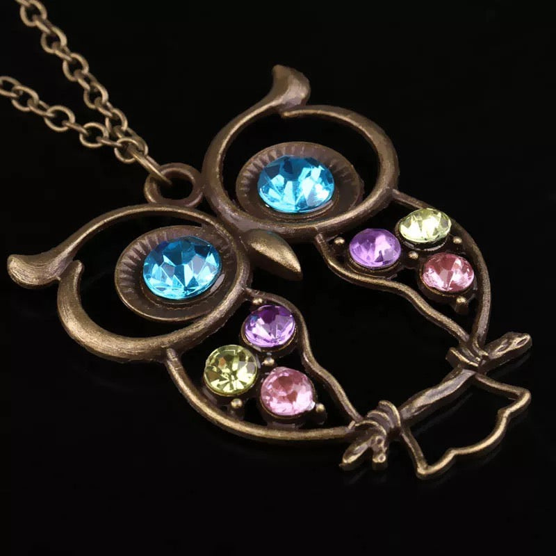 2 owl necklace charm pendant lightweight holiday gift