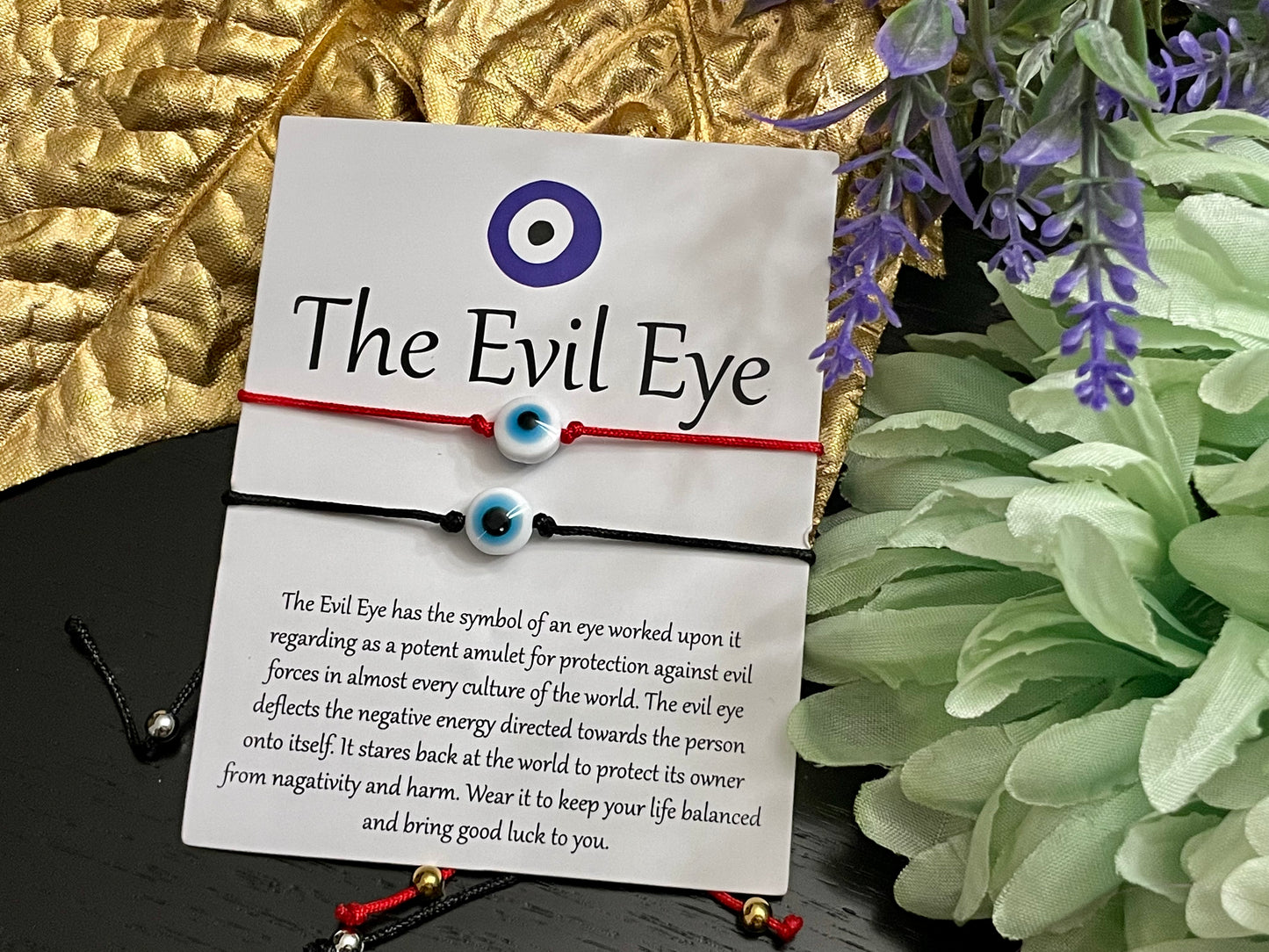 Bracelet pair evil eye thread pull jewelry gift