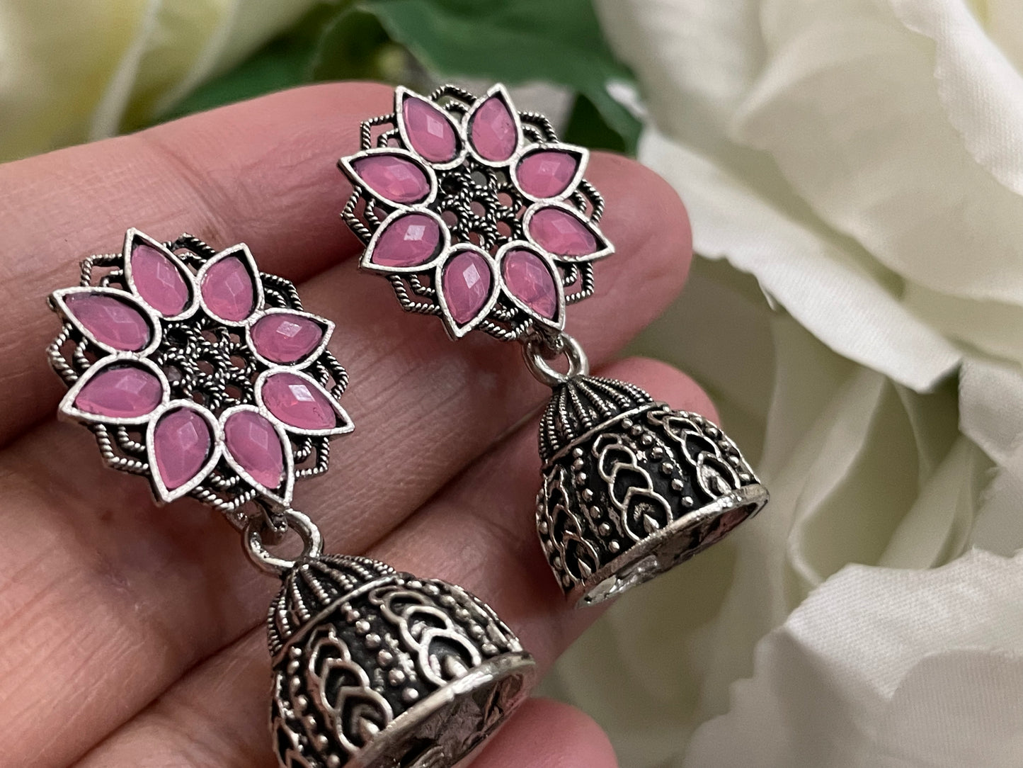 Earrings beautiful antique style small boho jewelry
