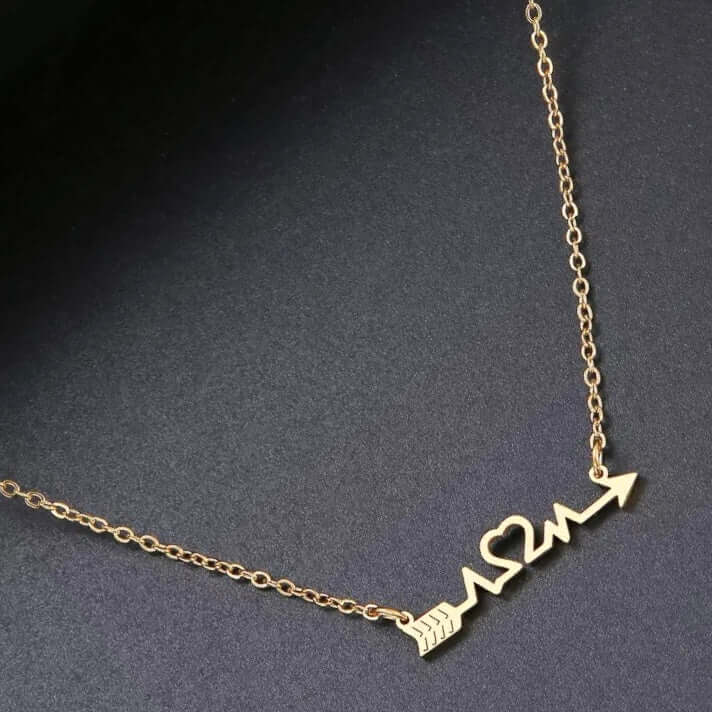 Charm necklace arrow and heart stainless no fade gift jewelry