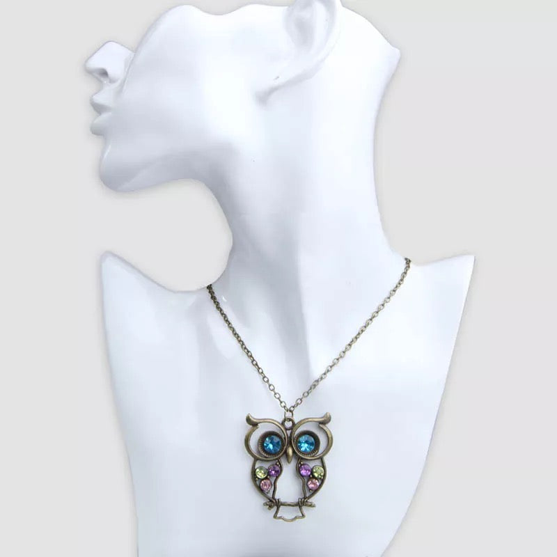 2 owl necklace charm pendant lightweight holiday gift