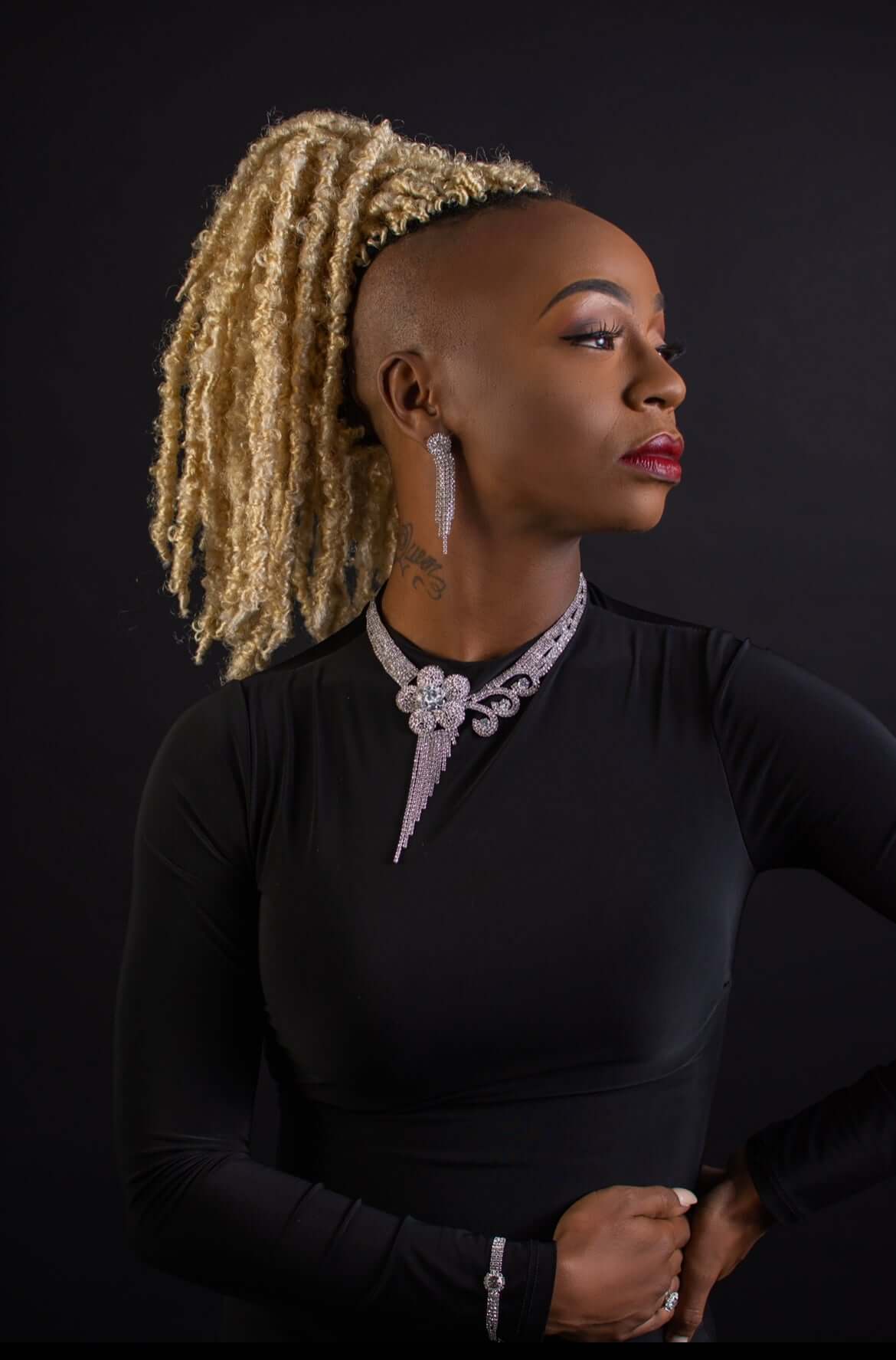 Bridal set necklace combo 4 piece wedding jewelry rhinestone silver accessory