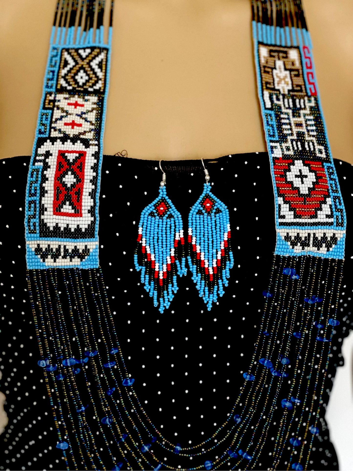 Seed bead necklace Handcrafted boho African jewelry tribal set