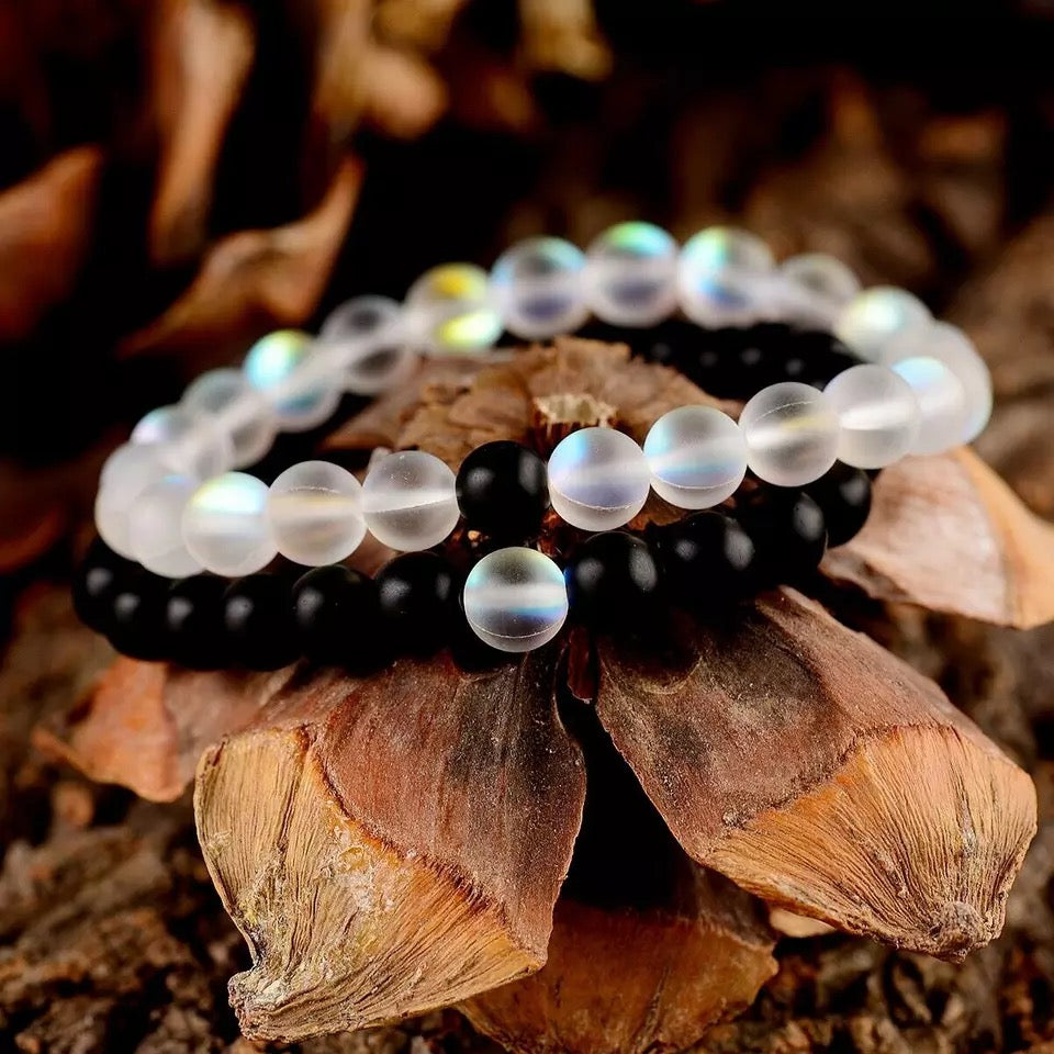 Moonstone Bracelet set natural stone best gift Unisex jewelry