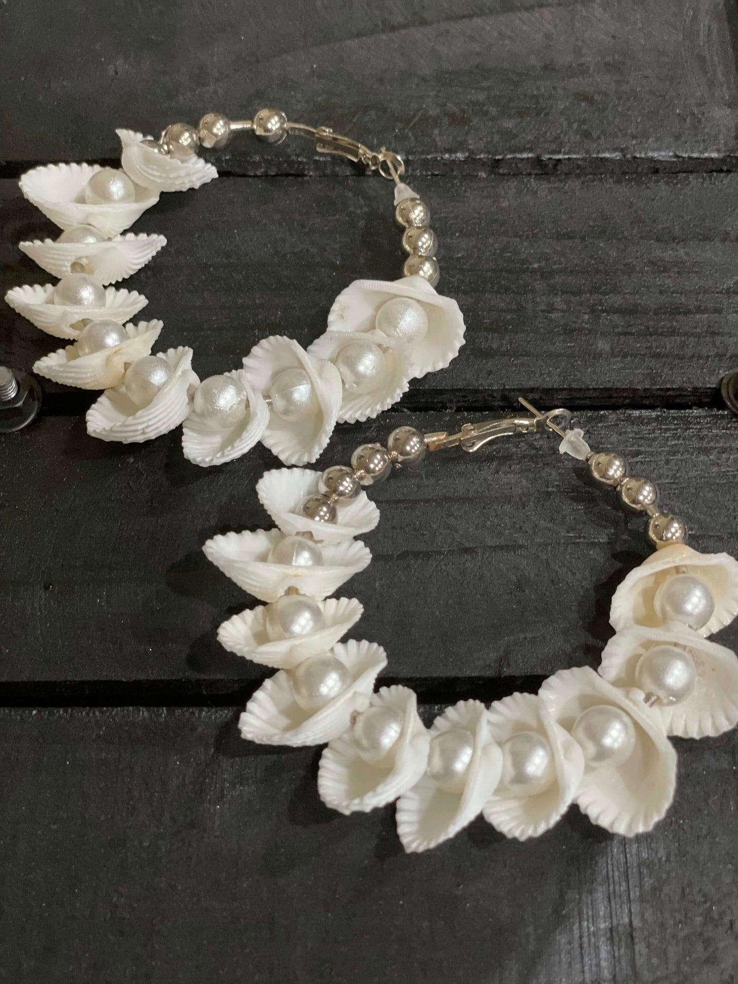 Eco friendly earrings seashell fashion jewelry hoops