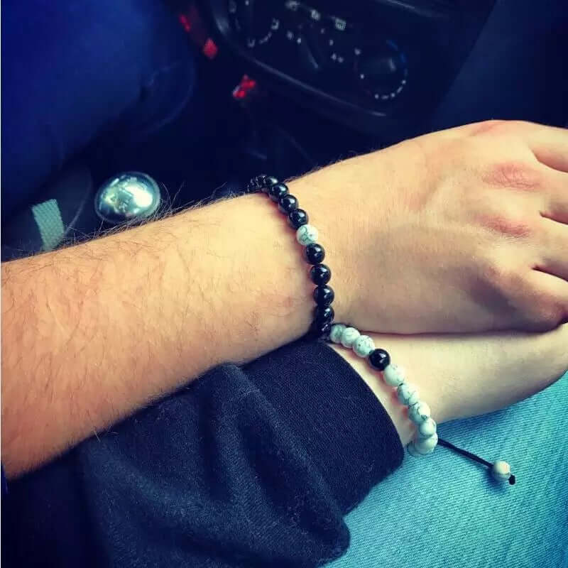 1 pair couple bracelet jewelry natural stone adjustable