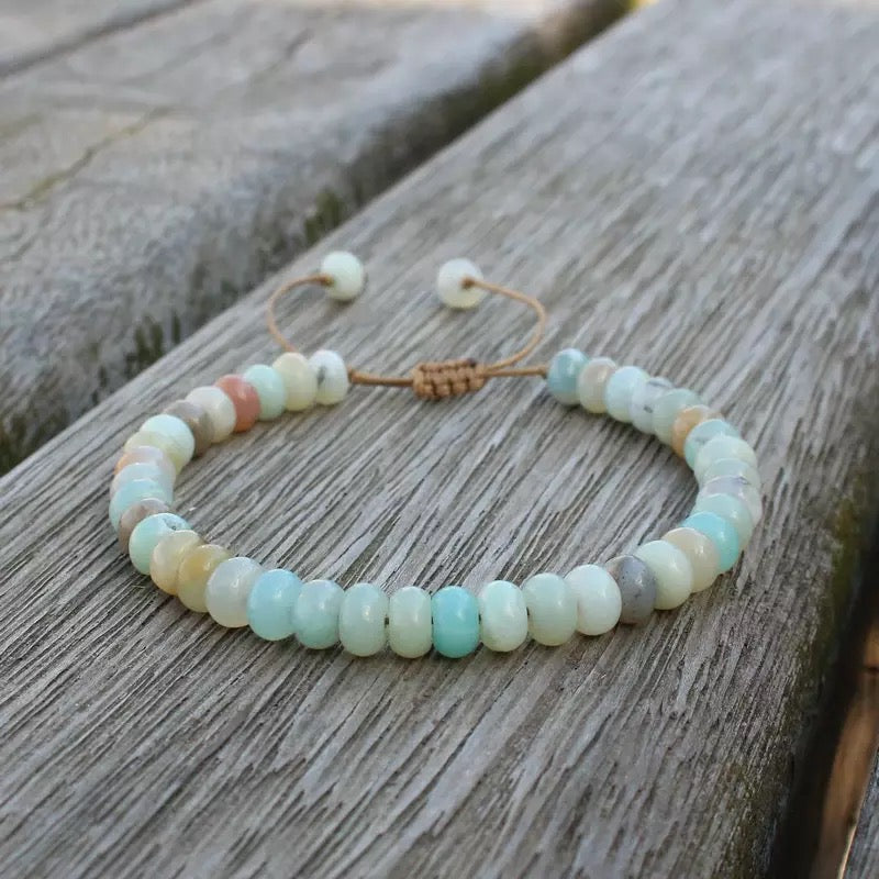 Natural stone bracelet semi precious Amazonite jewelry