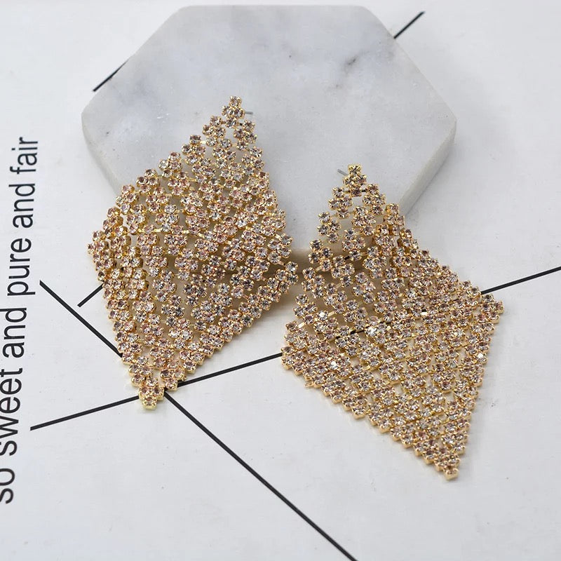 Bling earrings super shiny wedding jewelry