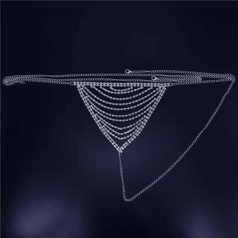 Bikini jewelry body chain bra thong set women photo shoot accessories
