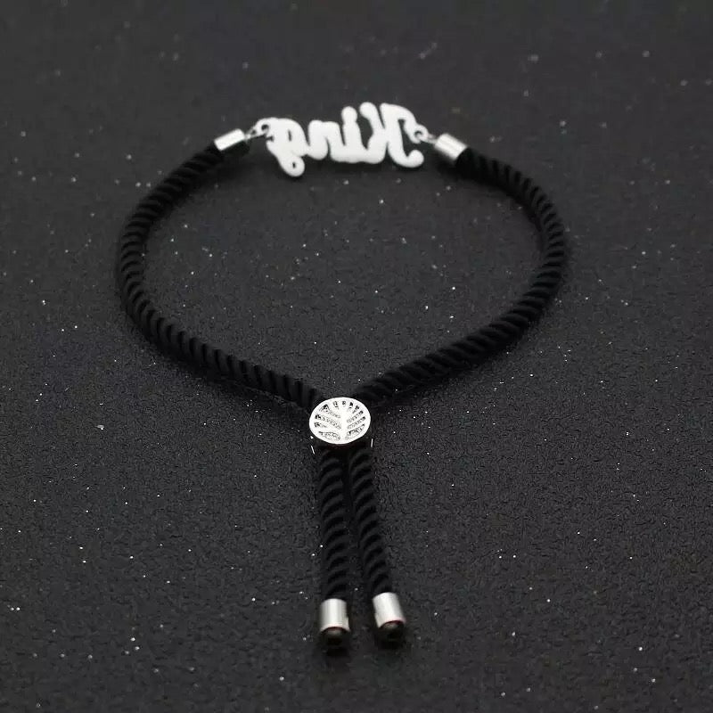 thread Bracelet king charm stainless steel rope knot adjustable