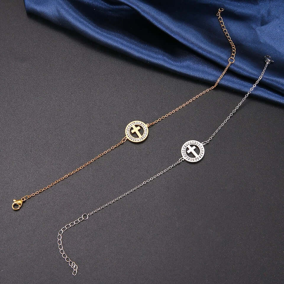 Cross bracelet charm no fade jewelry women gift