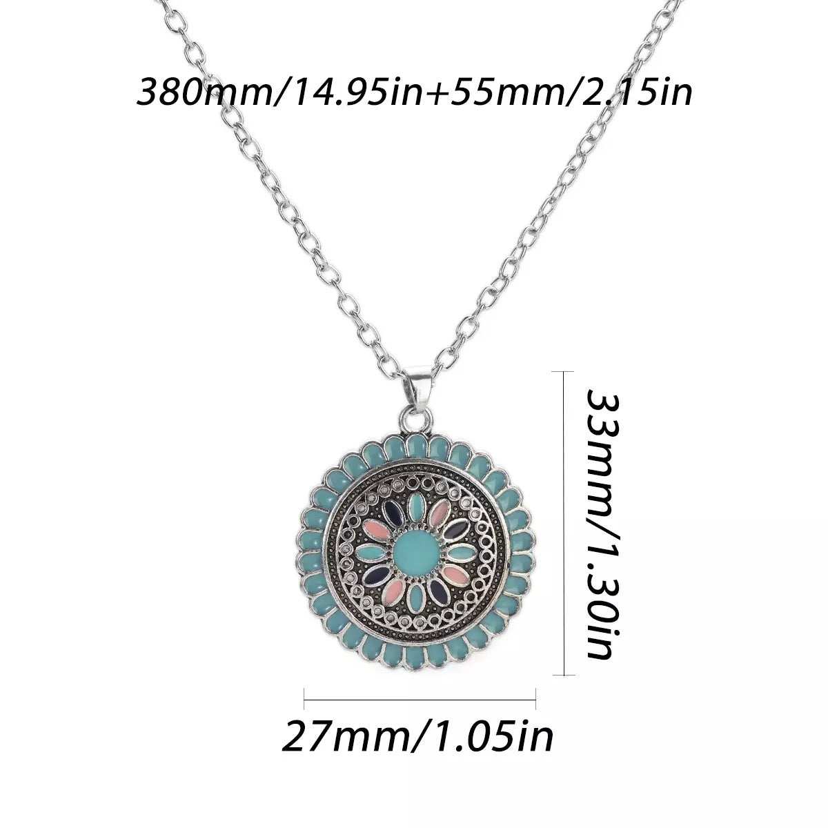 Necklace earrings set oxidized enamel jewelry