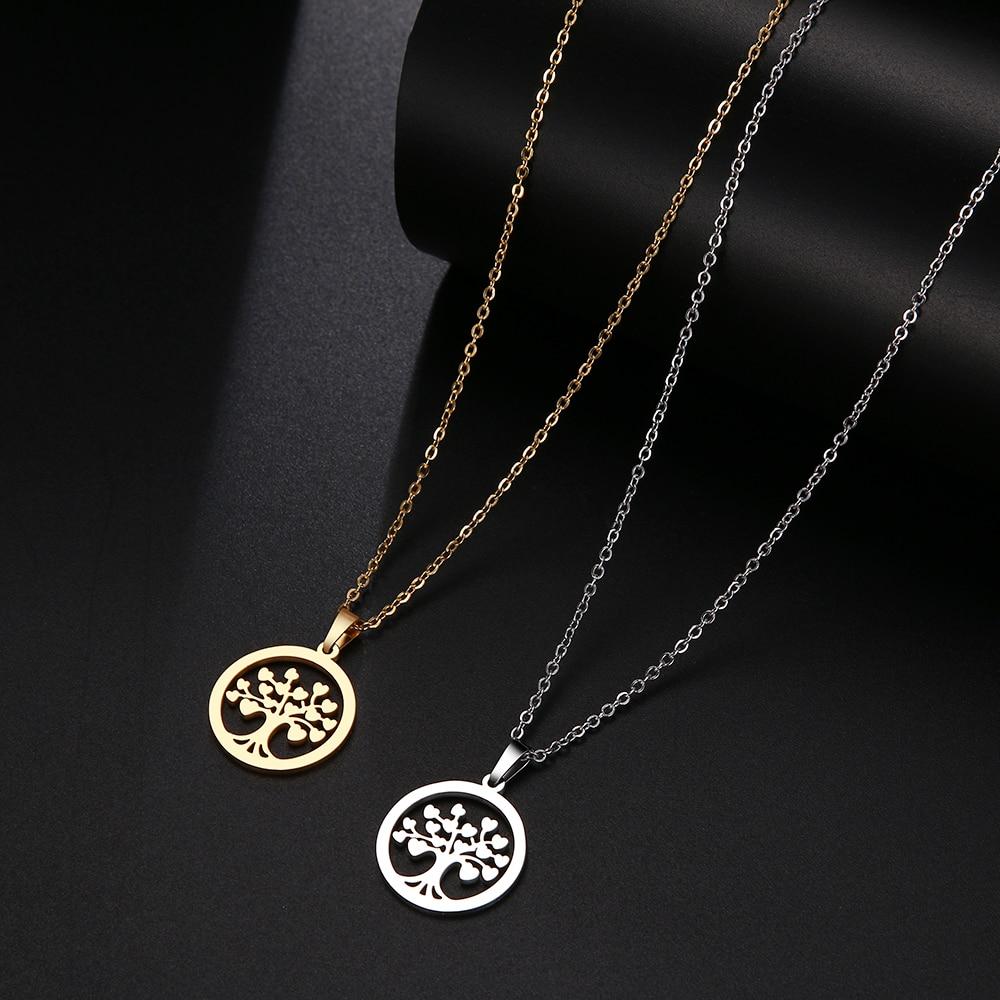 Necklace charm “tree of life” rose gold stainless jewelry