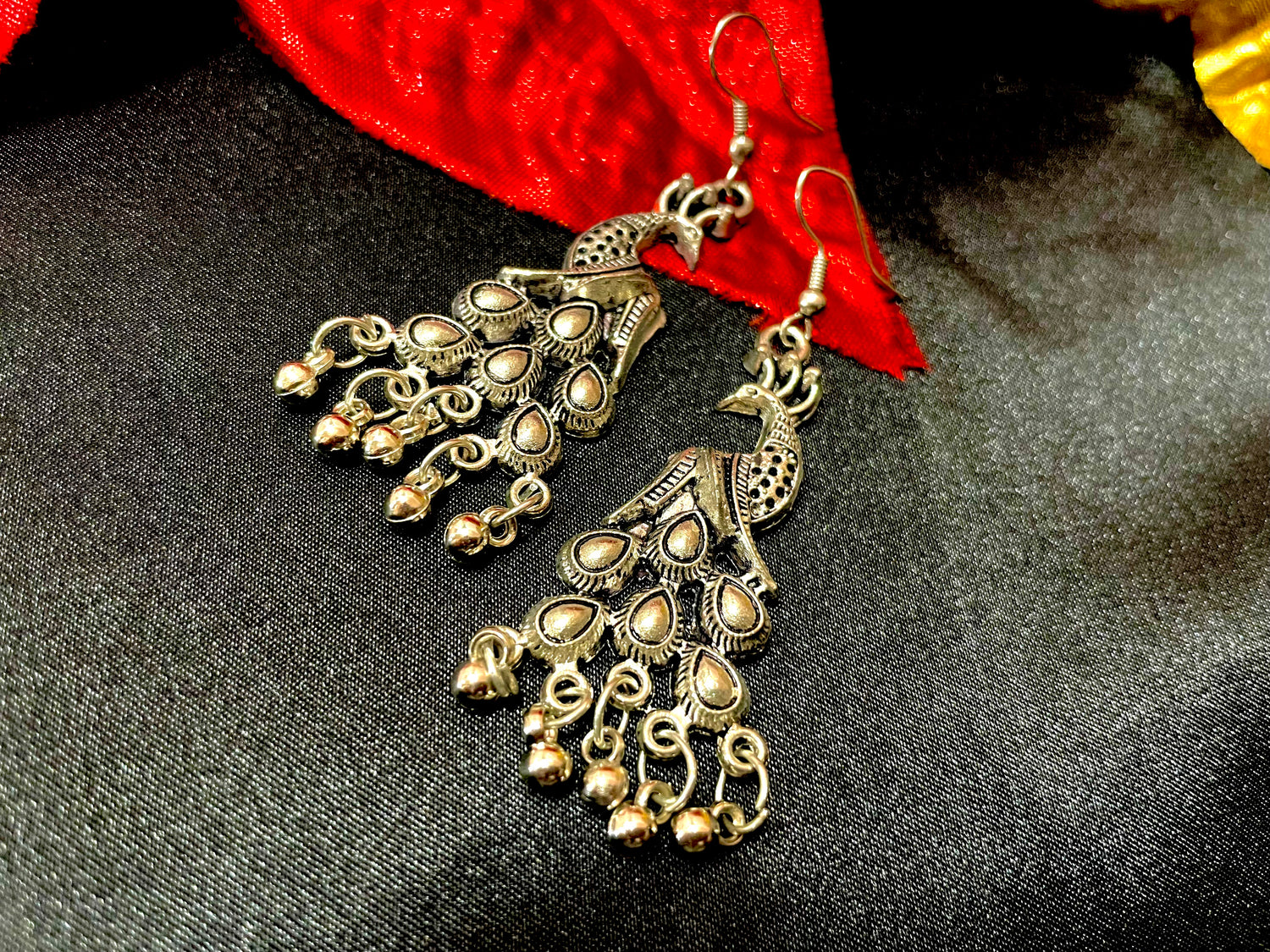Handcrafted earring peacock design dangle drop lightweight jewelry