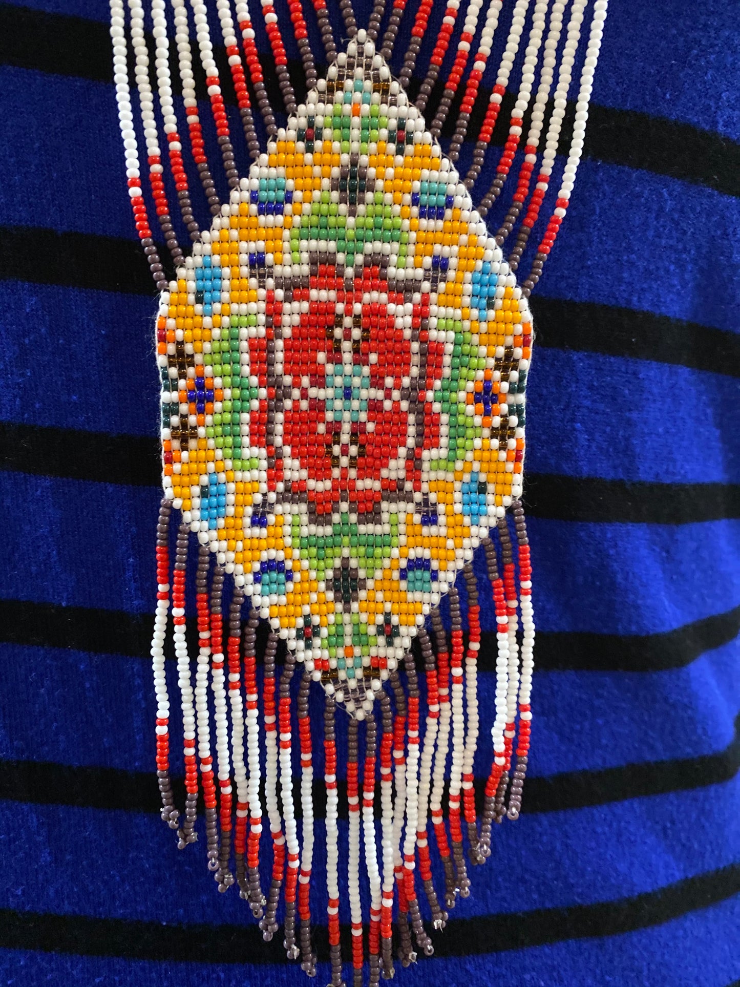 Handcrafted Bead necklace earrings set tribal jewelry