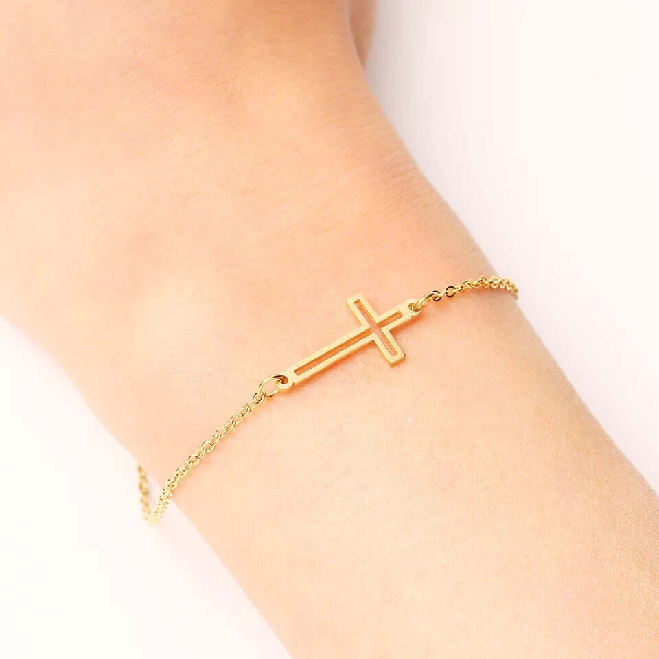Cross bracelet stainless non fade women jewelry holiday gift