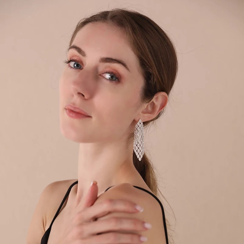 Bling earrings super shiny wedding jewelry