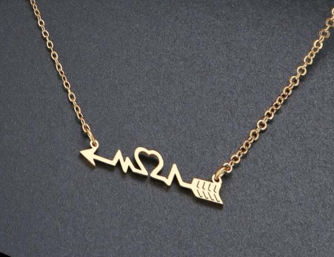 Charm necklace heartbeat stainless no fade women jewelry holiday gift