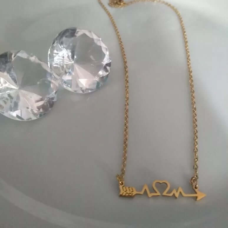 Charm necklace heartbeat stainless no fade women jewelry holiday gift
