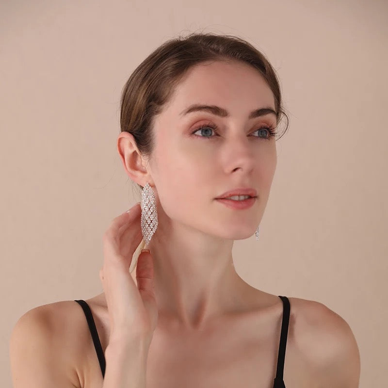 Bling earrings super shiny wedding jewelry