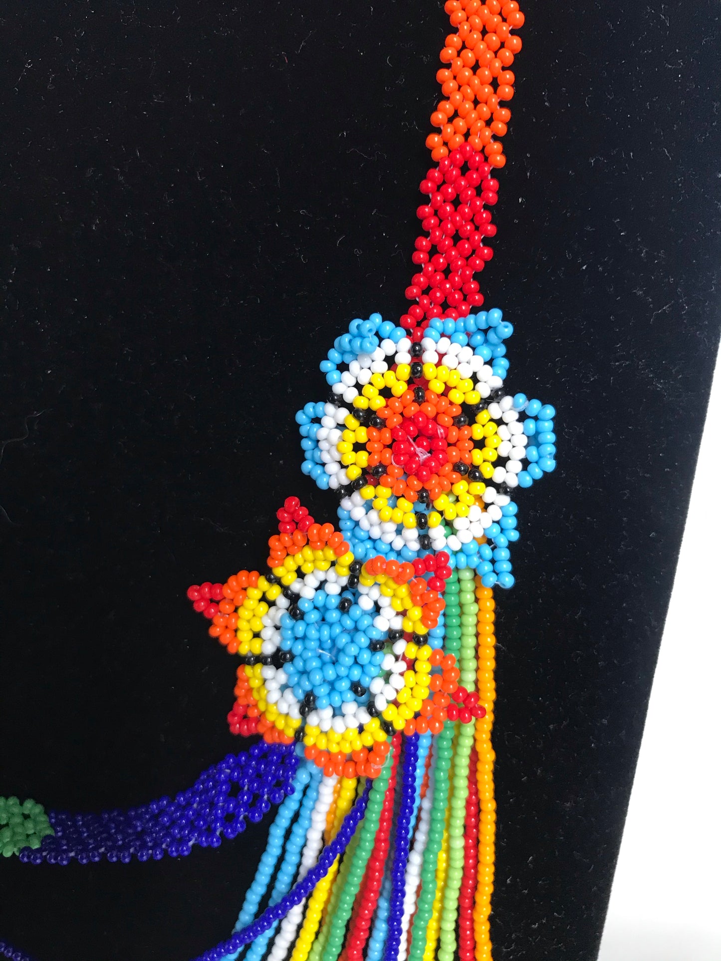 Handcrafted Bead necklace earrings set colorful jewelry