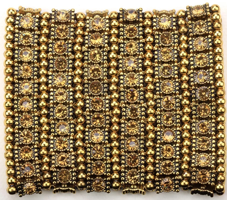 Cuff bracelet with crystals Multi layer stretchable fashion jewelry