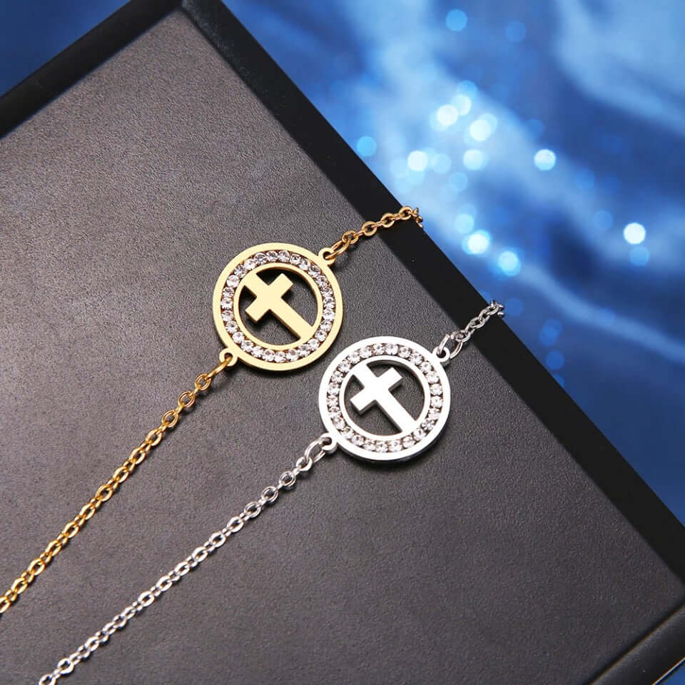 Cross bracelet charm no fade jewelry women gift