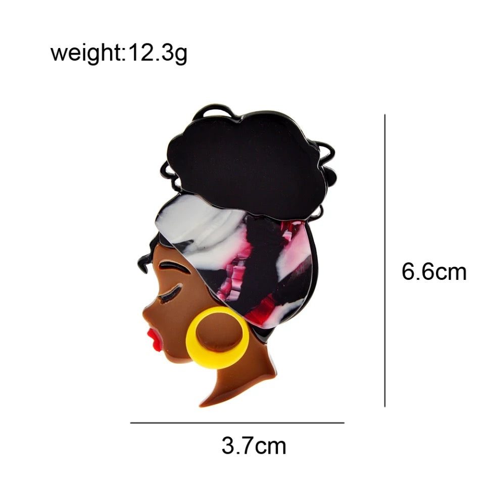 Brooch/label pin African beauty jewelry