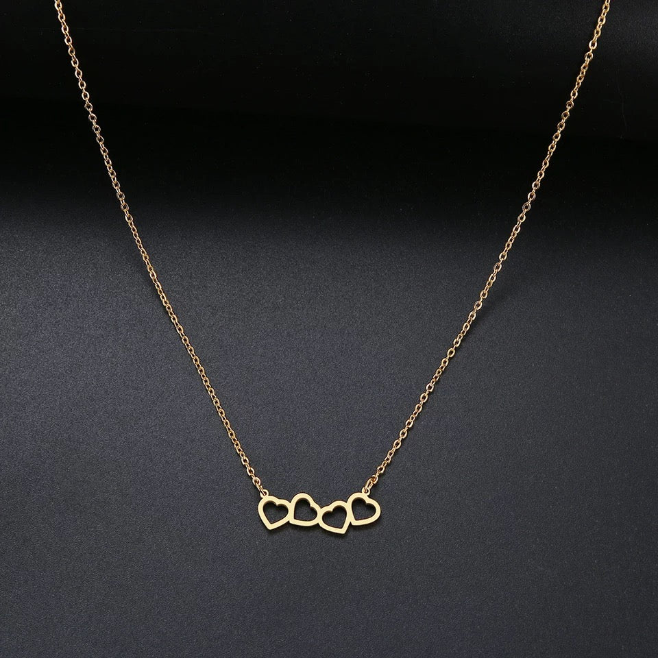 Heart charm necklace stainless jewelry chain non tarnish high quality