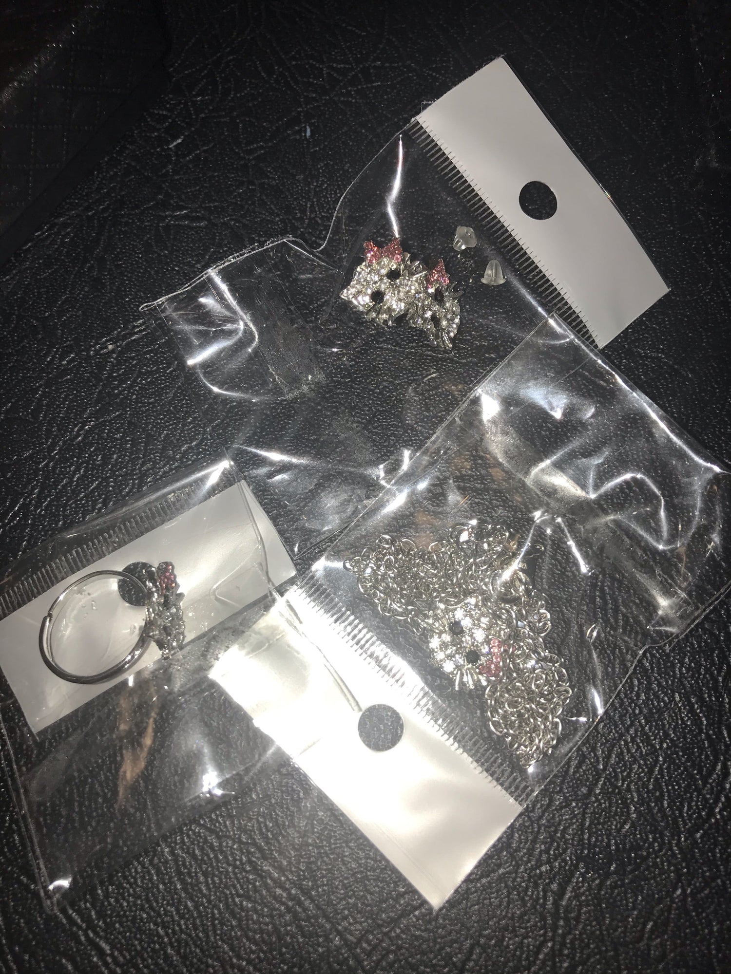 hello kitty necklace earrings ring complete jewelry set