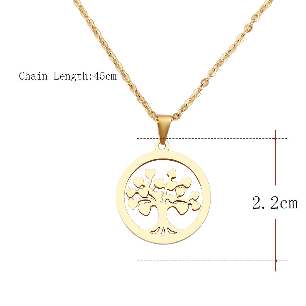 Necklace charm “tree of life” rose gold stainless jewelry